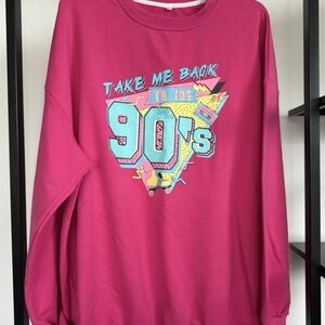 Women’s Take Me Back To The 90’s Oversized Graphic Sweatshirt XL